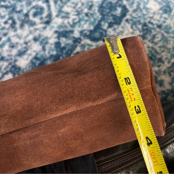 Chocolate brown suede big slouchy hobo shoulder bag - Picture 11 of 11